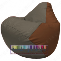 Бескаркасное кресло мешок Груша Г2.3-1707 (серый, коричневый)